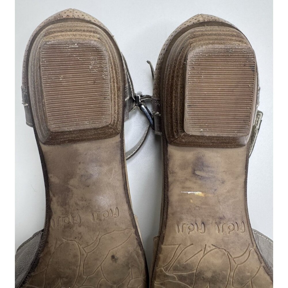 Fidji Two Tone Leather Mary Jane Shoes Size 39 EU 8 US - Picture 15 of 16